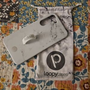 Samsung Galaxy S23+Loopy Case White Marble, Loopy Grip
